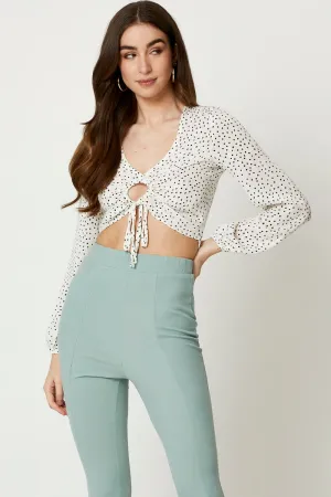 Polka Dot Keyhole Top