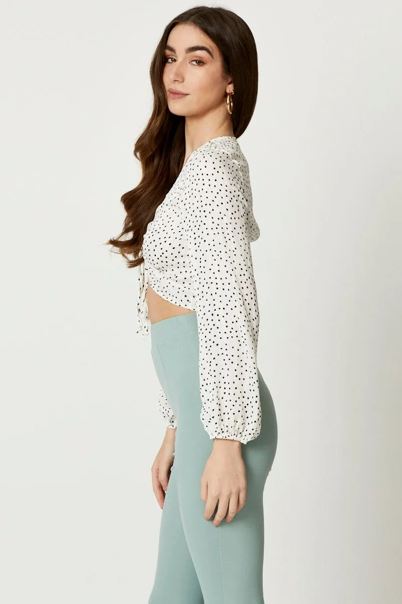 Polka Dot Keyhole Top