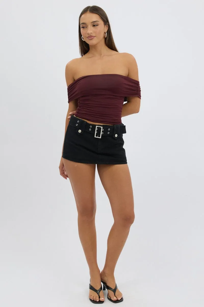 Red Off Shoulder Top Supersoft