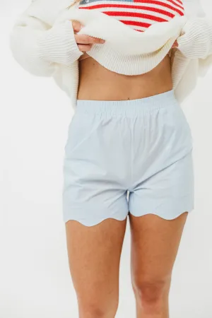 Ricci Scallop Shorts in Blue