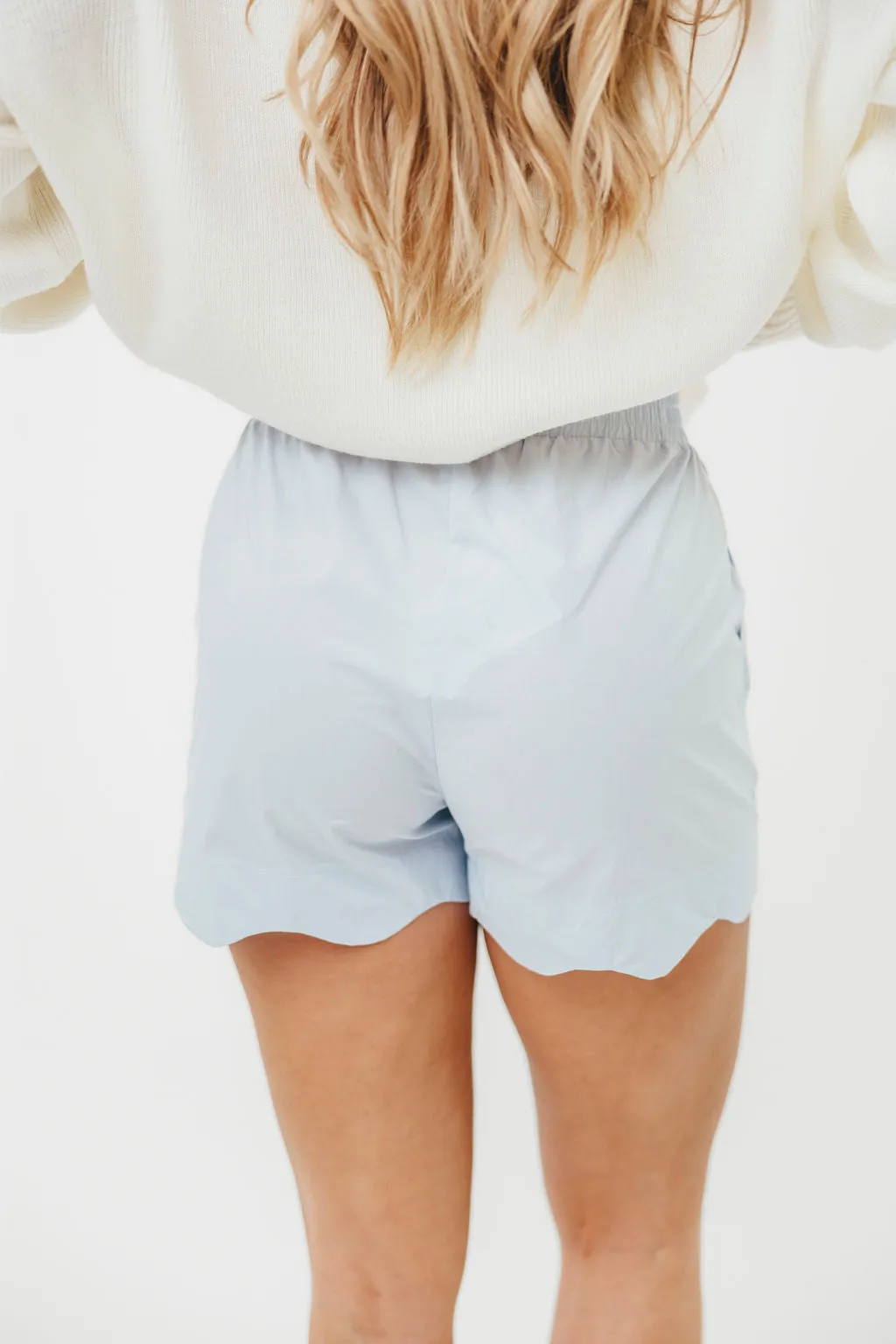 Ricci Scallop Shorts in Blue