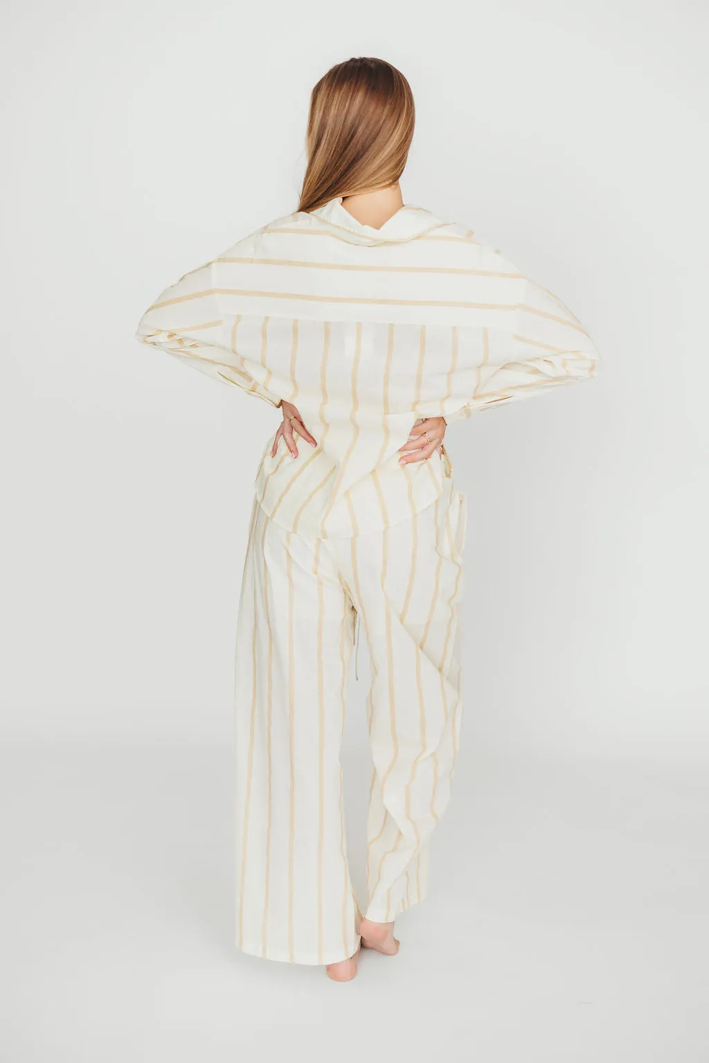 Rowan Pants in Beige Stripe