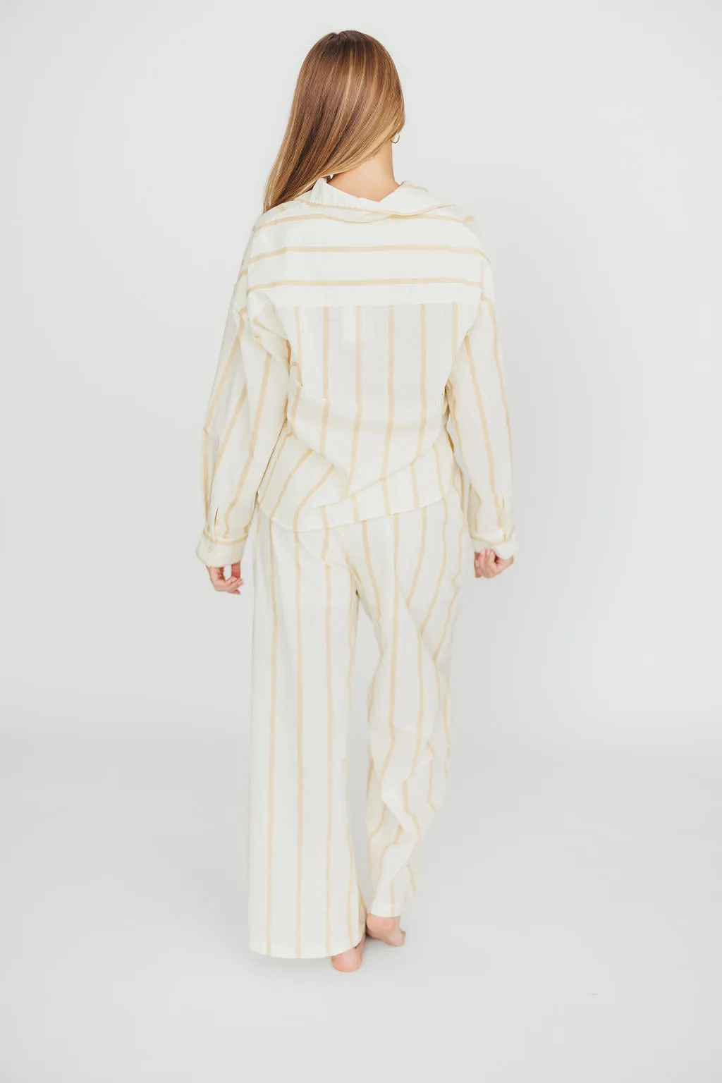 Rowan Pants in Beige Stripe