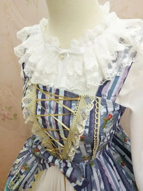 Ruffled Double Lace Collar With Bow Long Sleeve Blouse