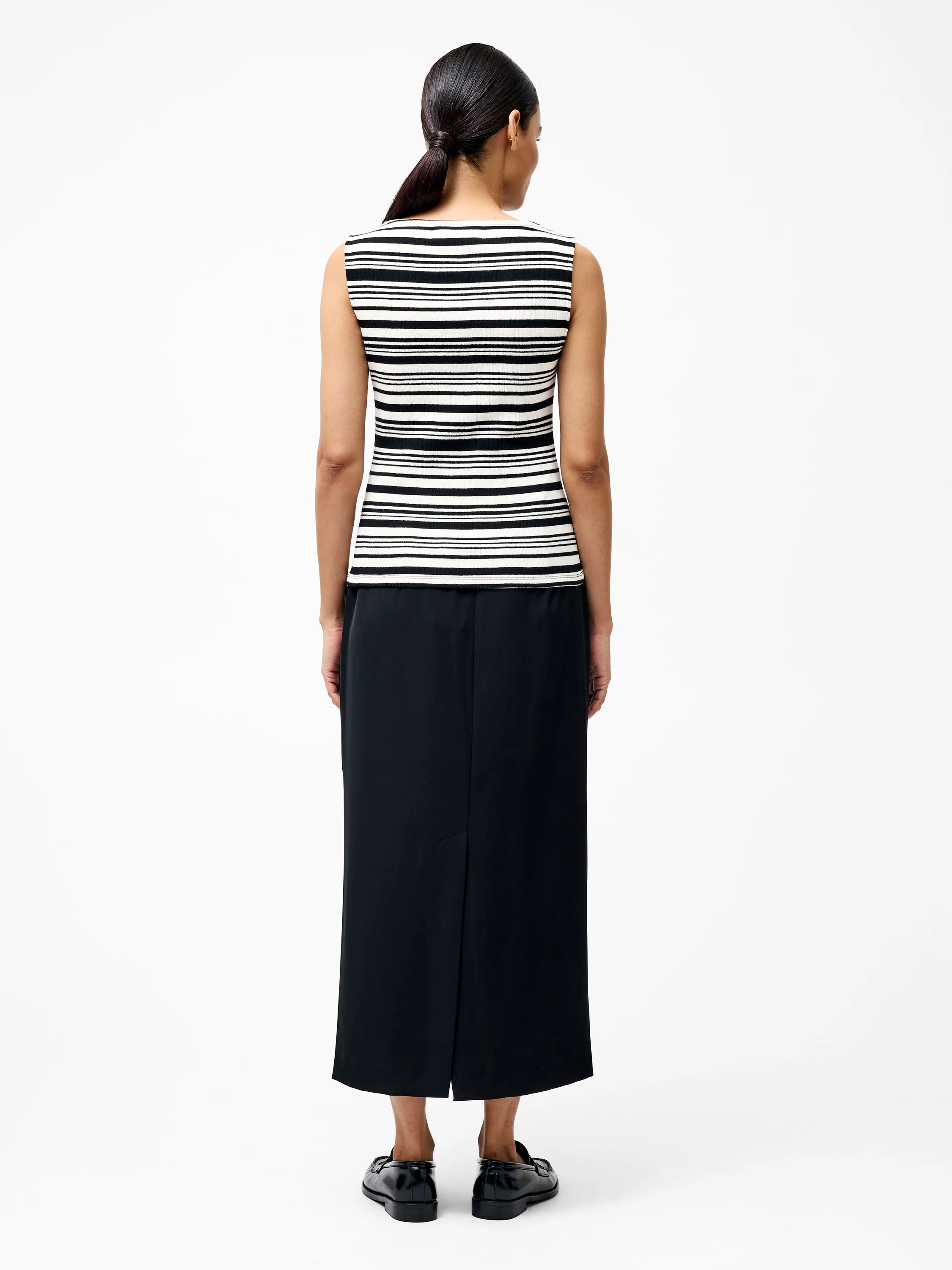 Sasia Rib Stripe Fitted Top