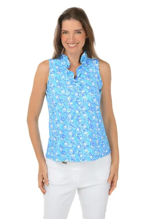 Spring Garden UPF50  Ruffle Sleeveless Top