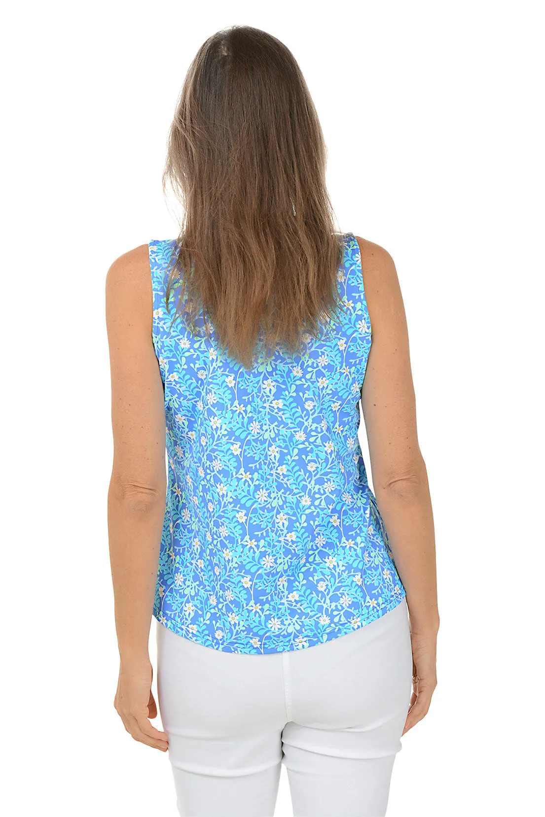 Spring Garden UPF50  Ruffle Sleeveless Top