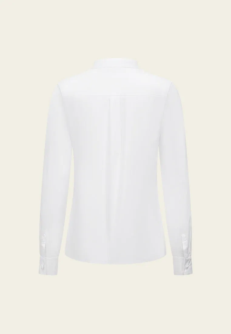 Stand-collar Crystal-detail Slim-fit Shirt