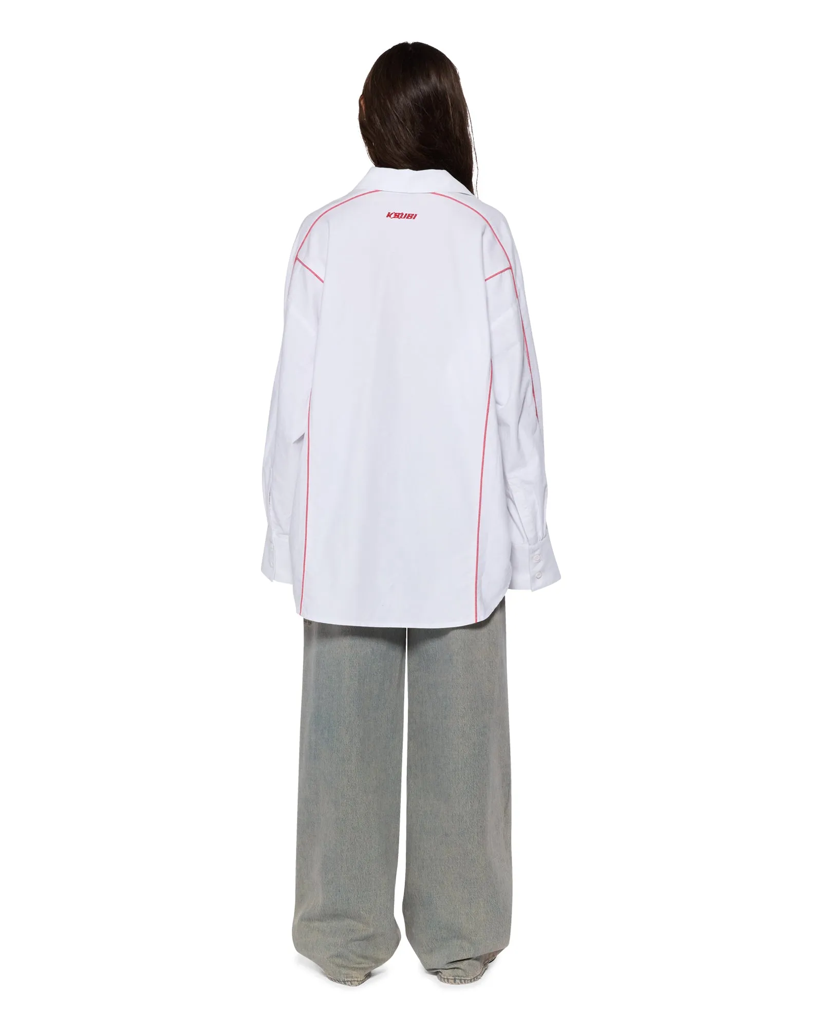 STINGER ASTRA LS SHIRT WHITE/RED