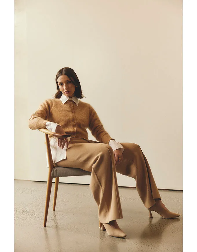 Sydney Cardi Tan - Brushed Cashmere