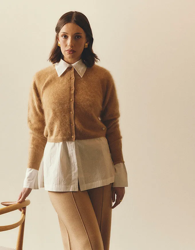 Sydney Cardi Tan - Brushed Cashmere