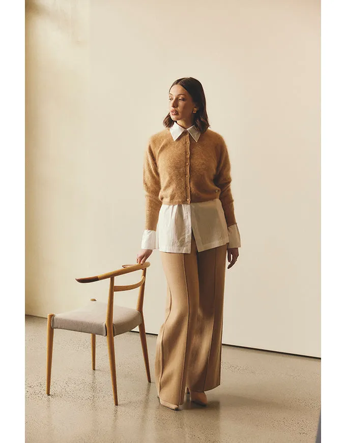 Sydney Cardi Tan - Brushed Cashmere