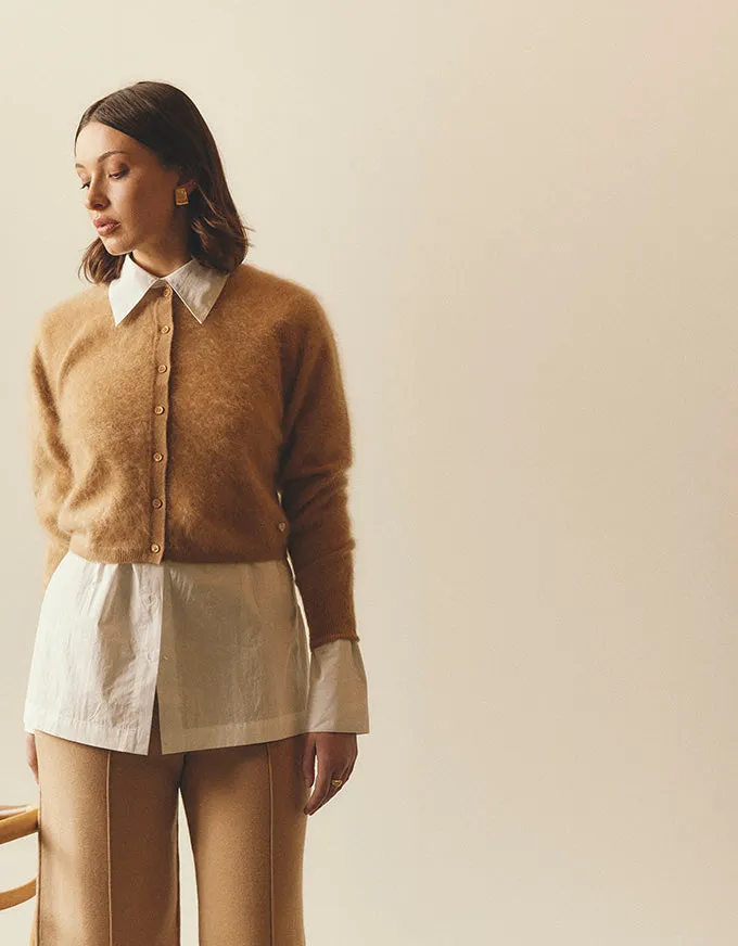 Sydney Cardi Tan - Brushed Cashmere