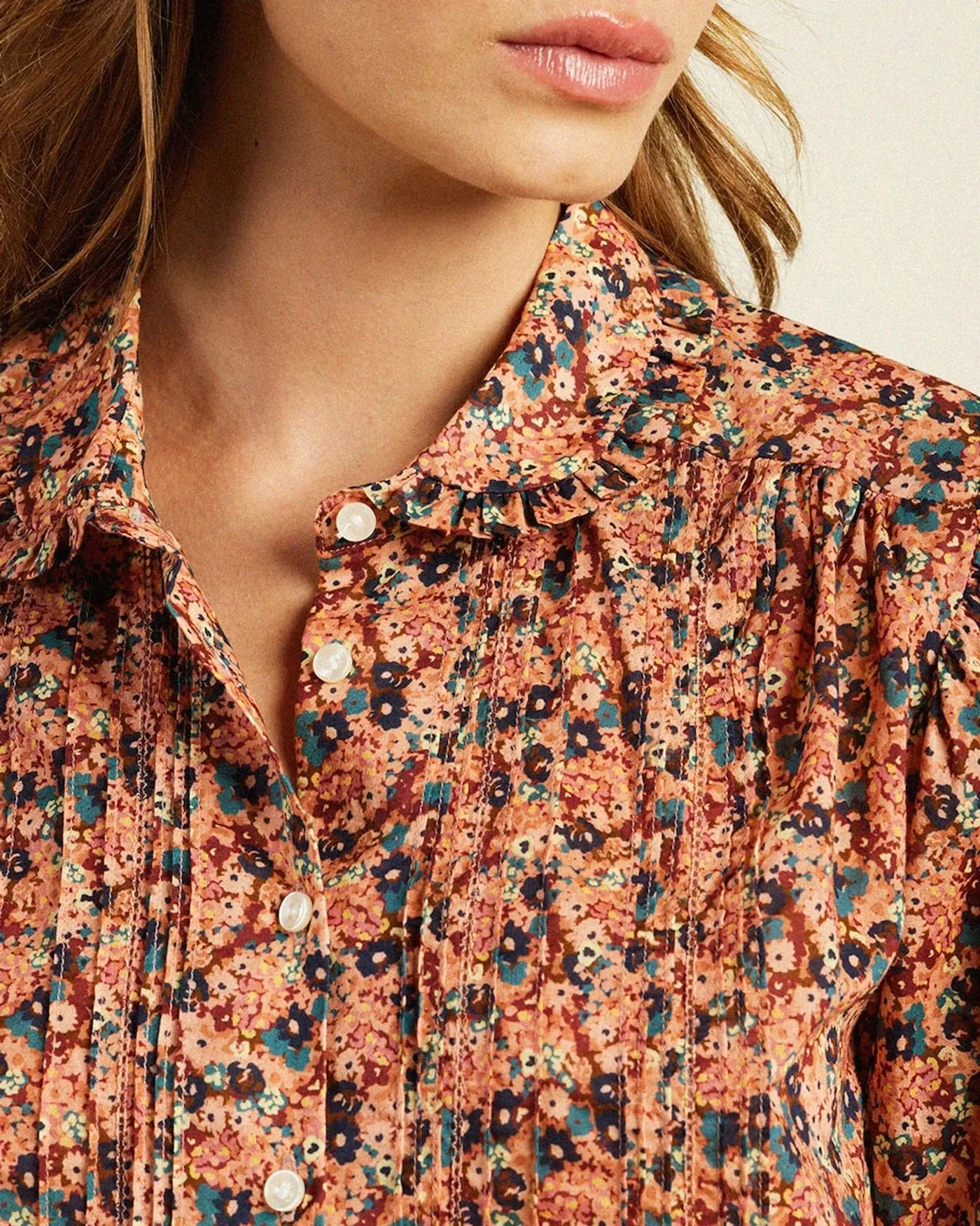 Trovata - Cranberry Ditsy Gemma Blouse