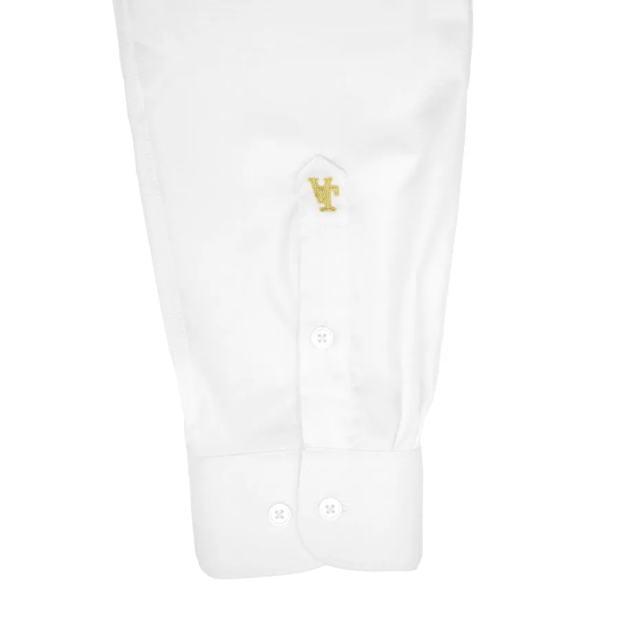 Valuetainment Men's Solid White Tencel Long Sleeve Button Down Shirt (Classic Fit)