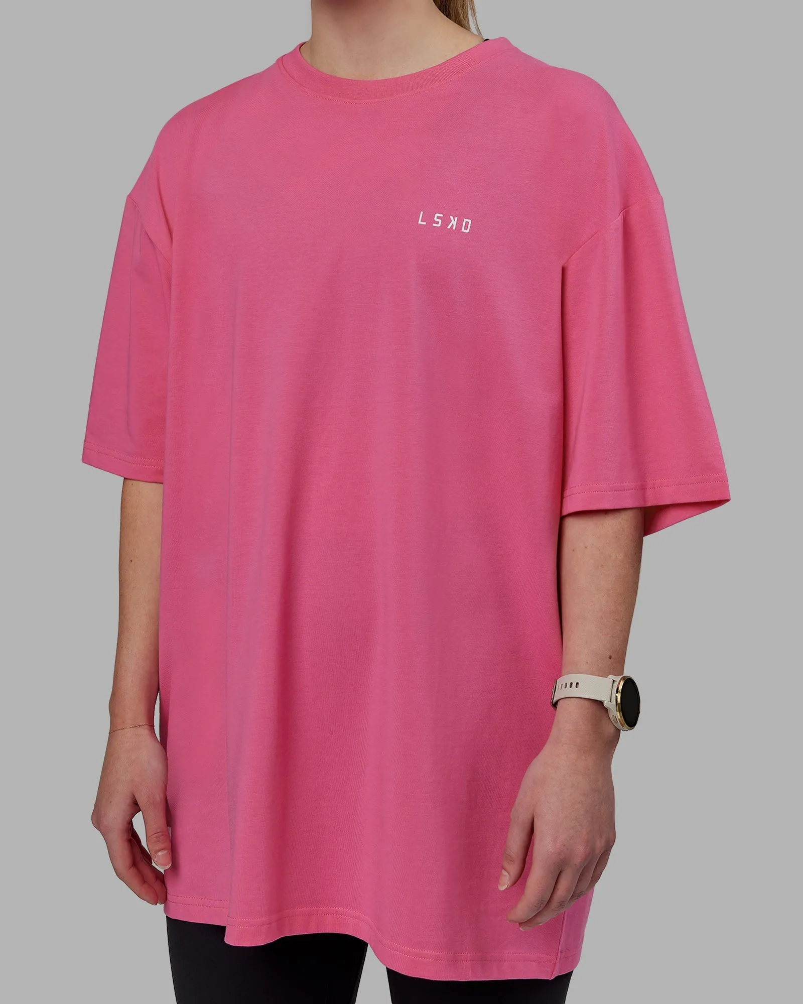 VS6 FLXCotton Tee Oversize - Carmine Rose-White
