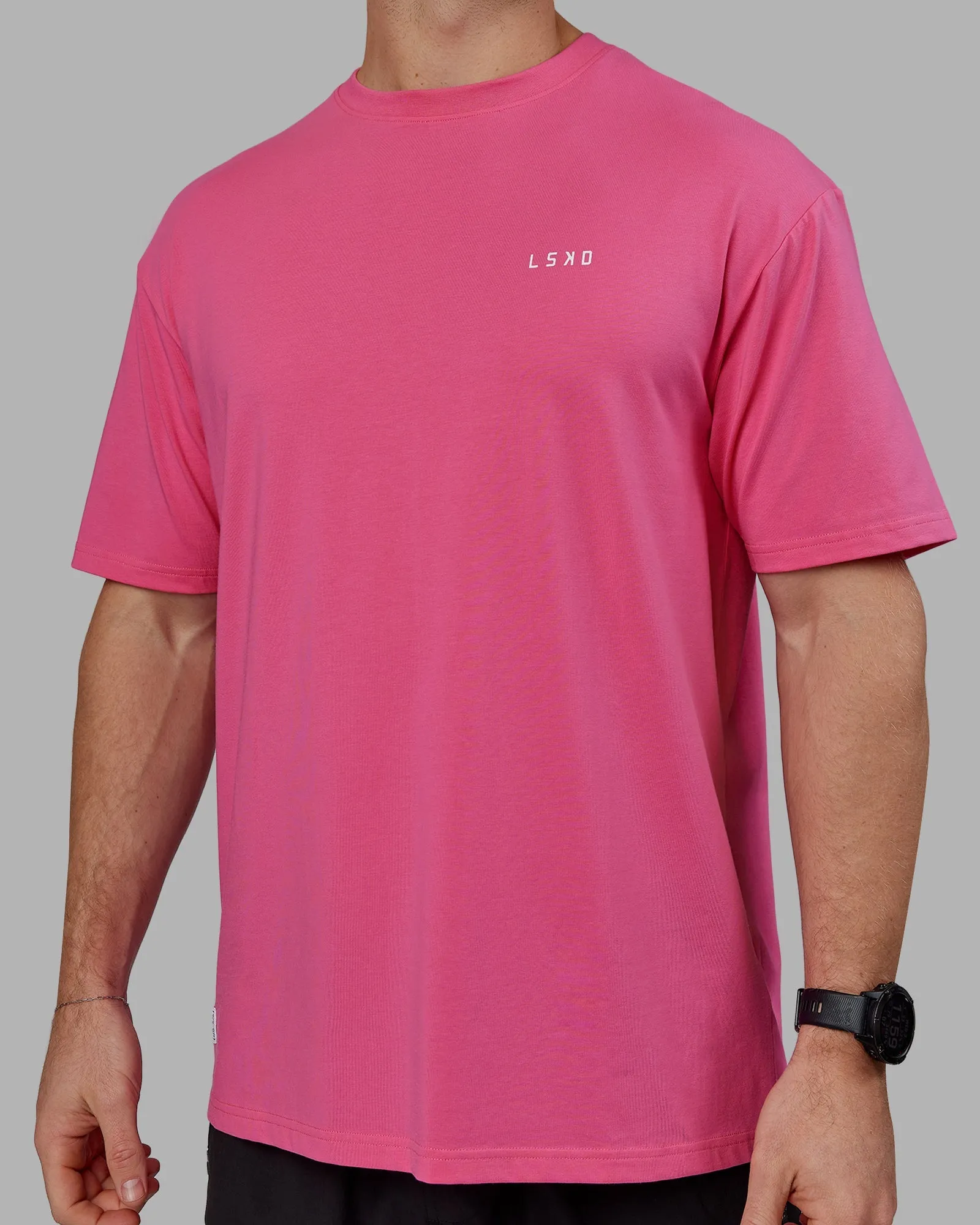VS6 FLXCotton Tee Oversize - Carmine Rose-White