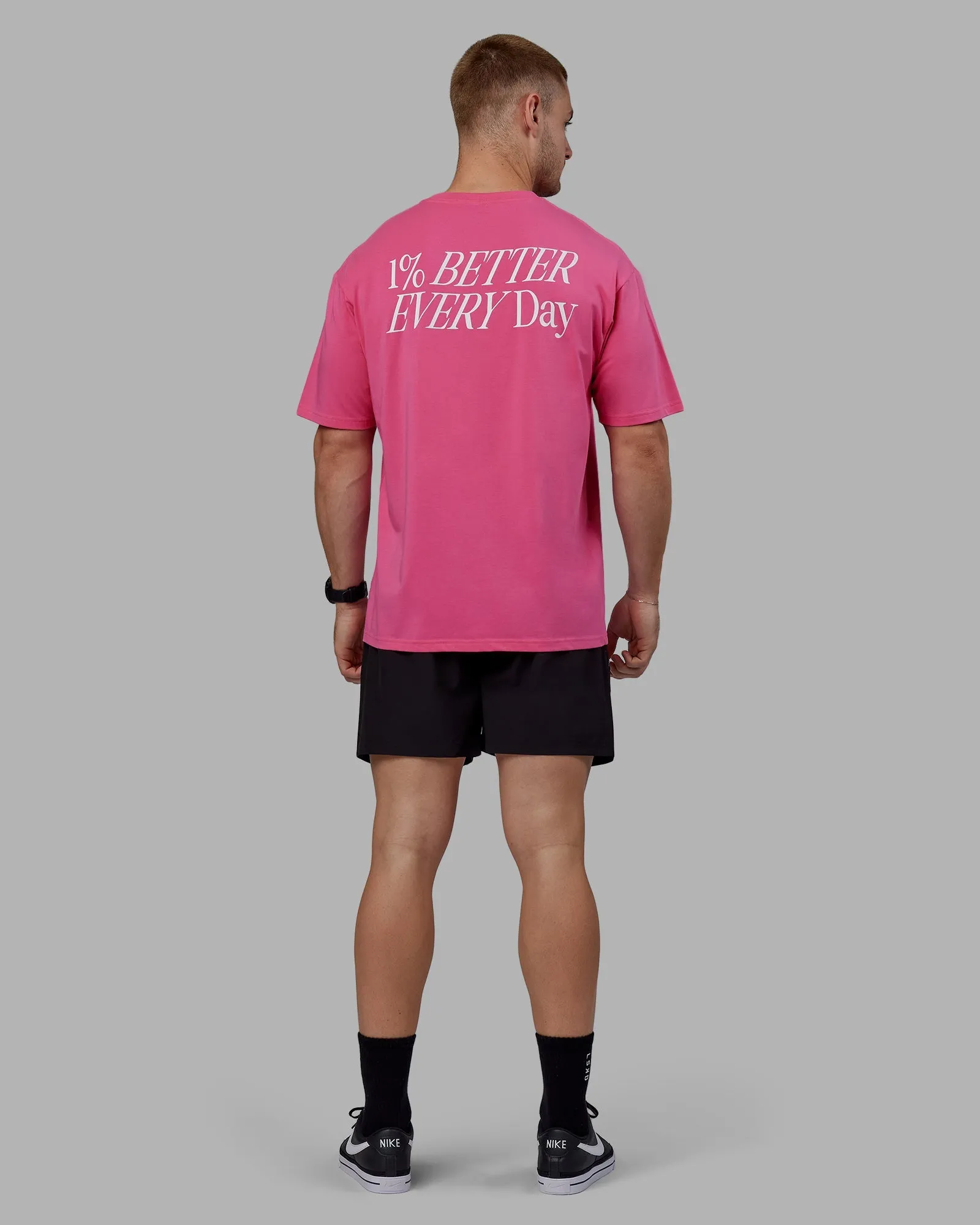 VS6 FLXCotton Tee Oversize - Carmine Rose-White