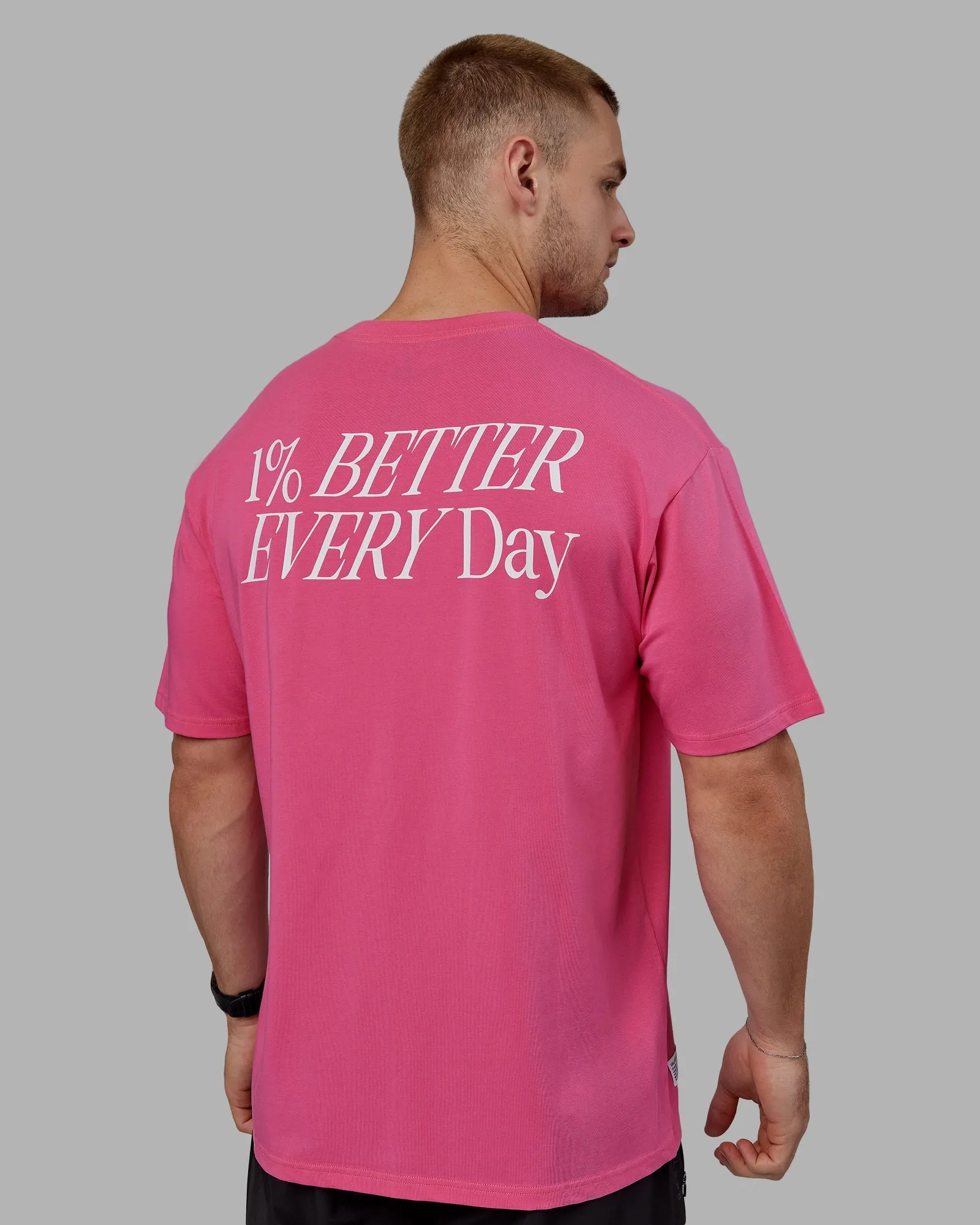 VS6 FLXCotton Tee Oversize - Carmine Rose-White