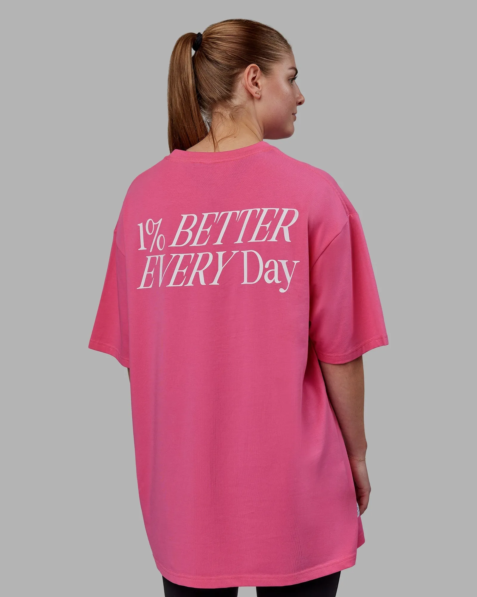 VS6 FLXCotton Tee Oversize - Carmine Rose-White