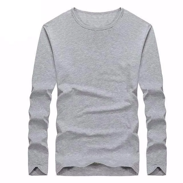 West Louis™ Cotton Solid Color Long Sleeved T Shirt