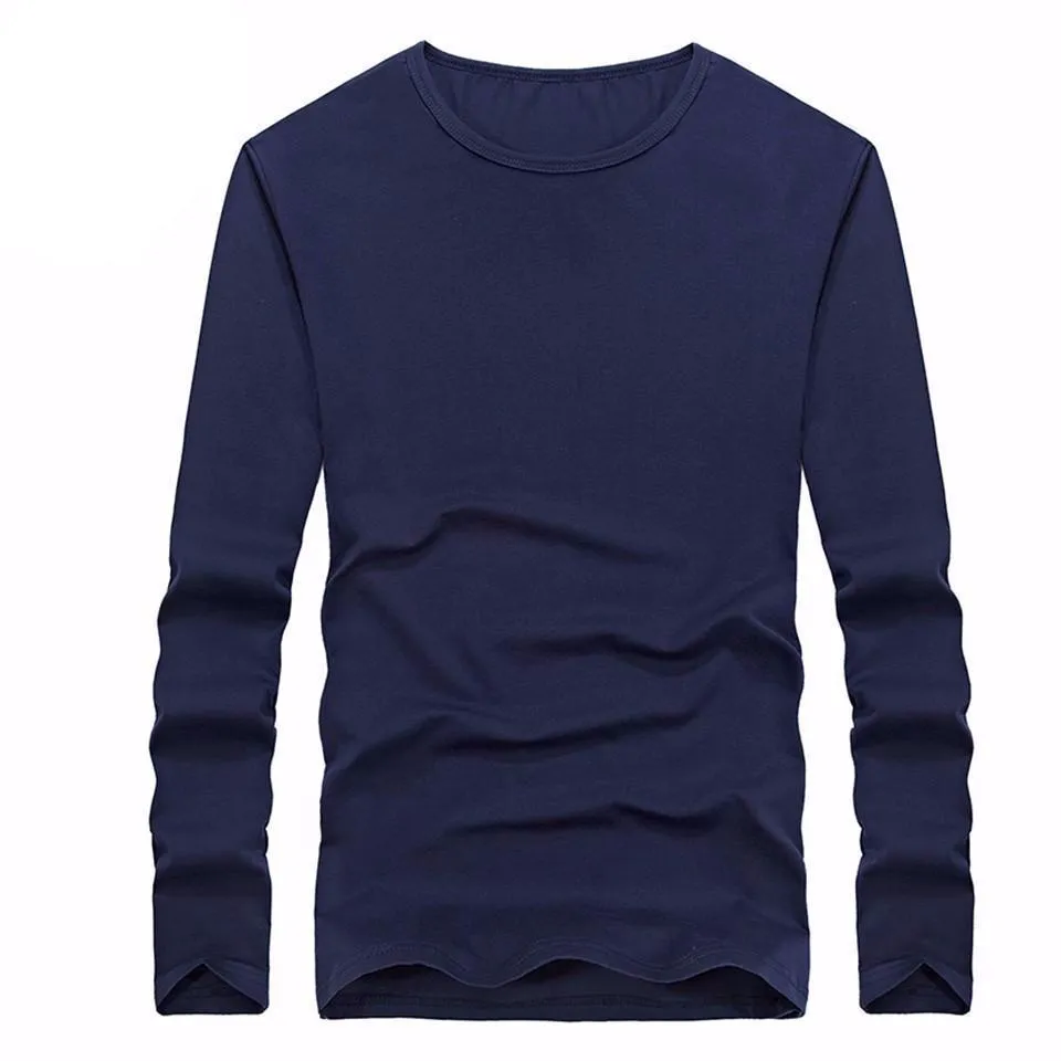 West Louis™ Cotton Solid Color Long Sleeved T Shirt