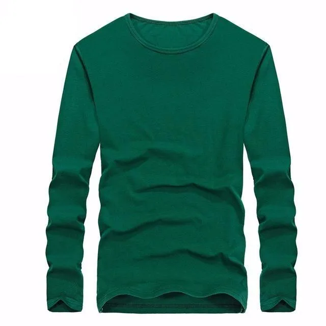 West Louis™ Cotton Solid Color Long Sleeved T Shirt
