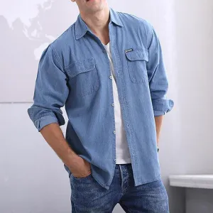 West Louis™ Men's Fashion Denim Shirt