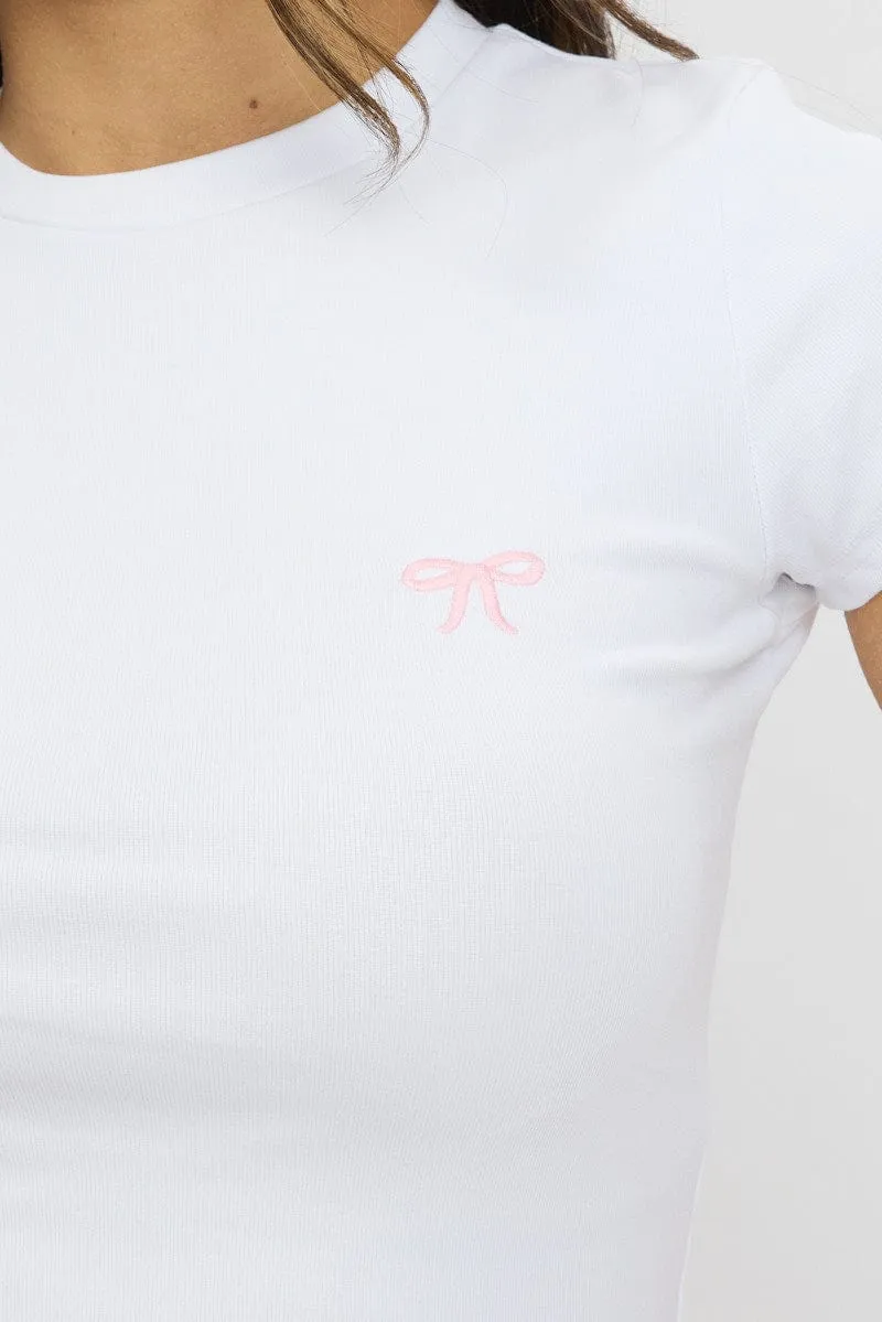 White Graphic Tee Short Sleeve