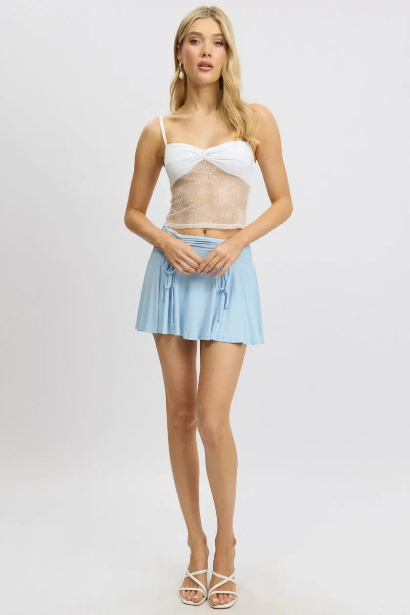 White Singlet Top Twist Front