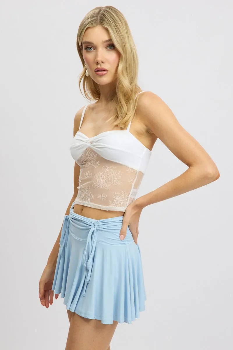 White Singlet Top Twist Front