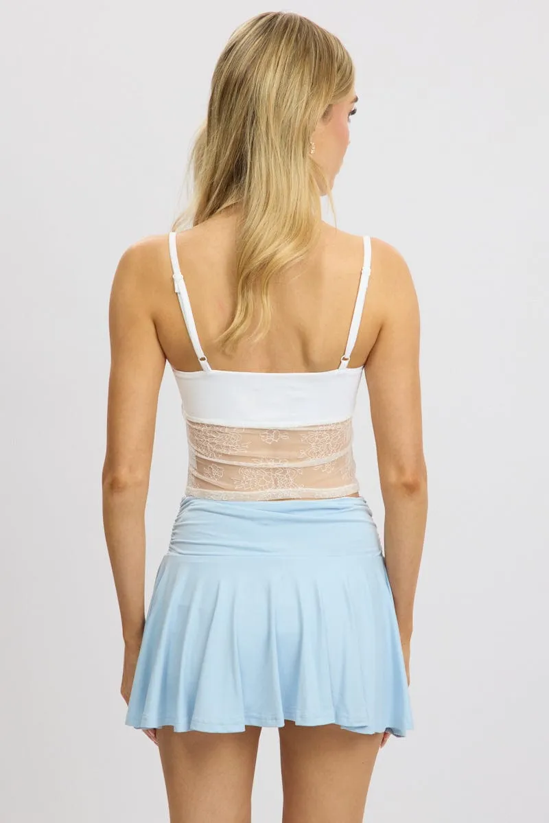 White Singlet Top Twist Front