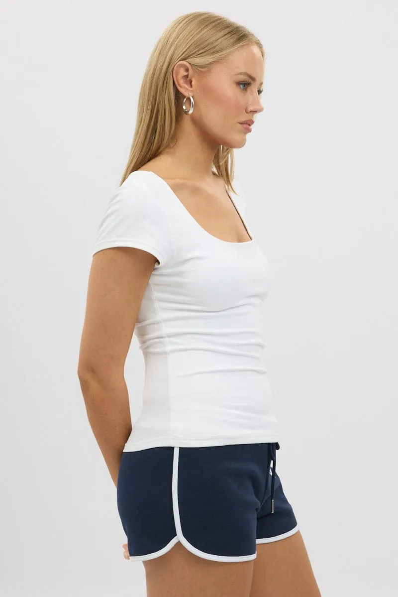 White Supersoft Top Cap Sleeve