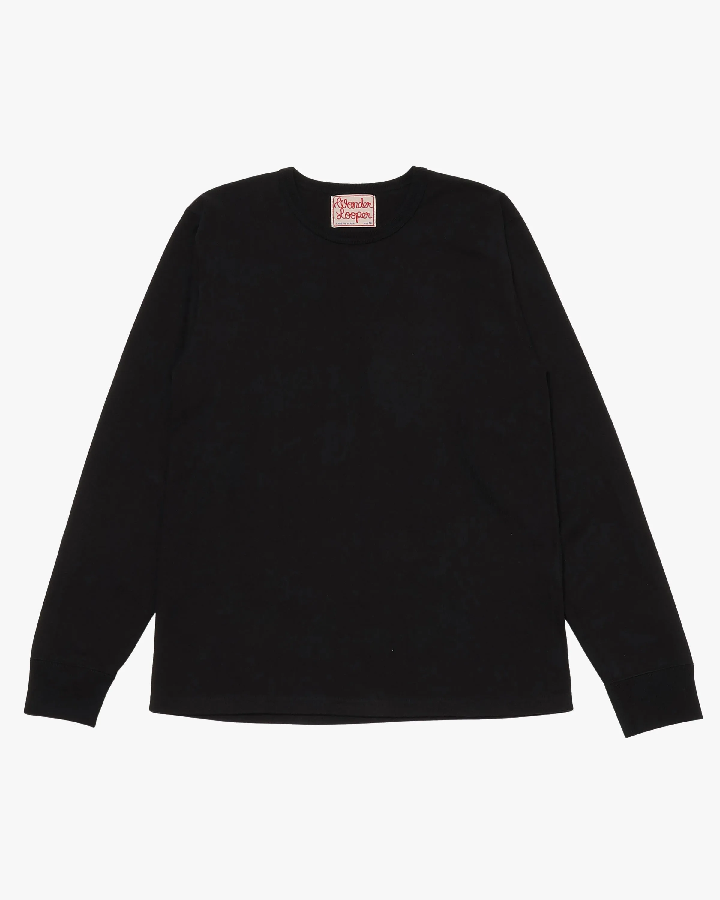 Wonder Looper 409gsm Double Heavyweight L/S T Shirt - Black