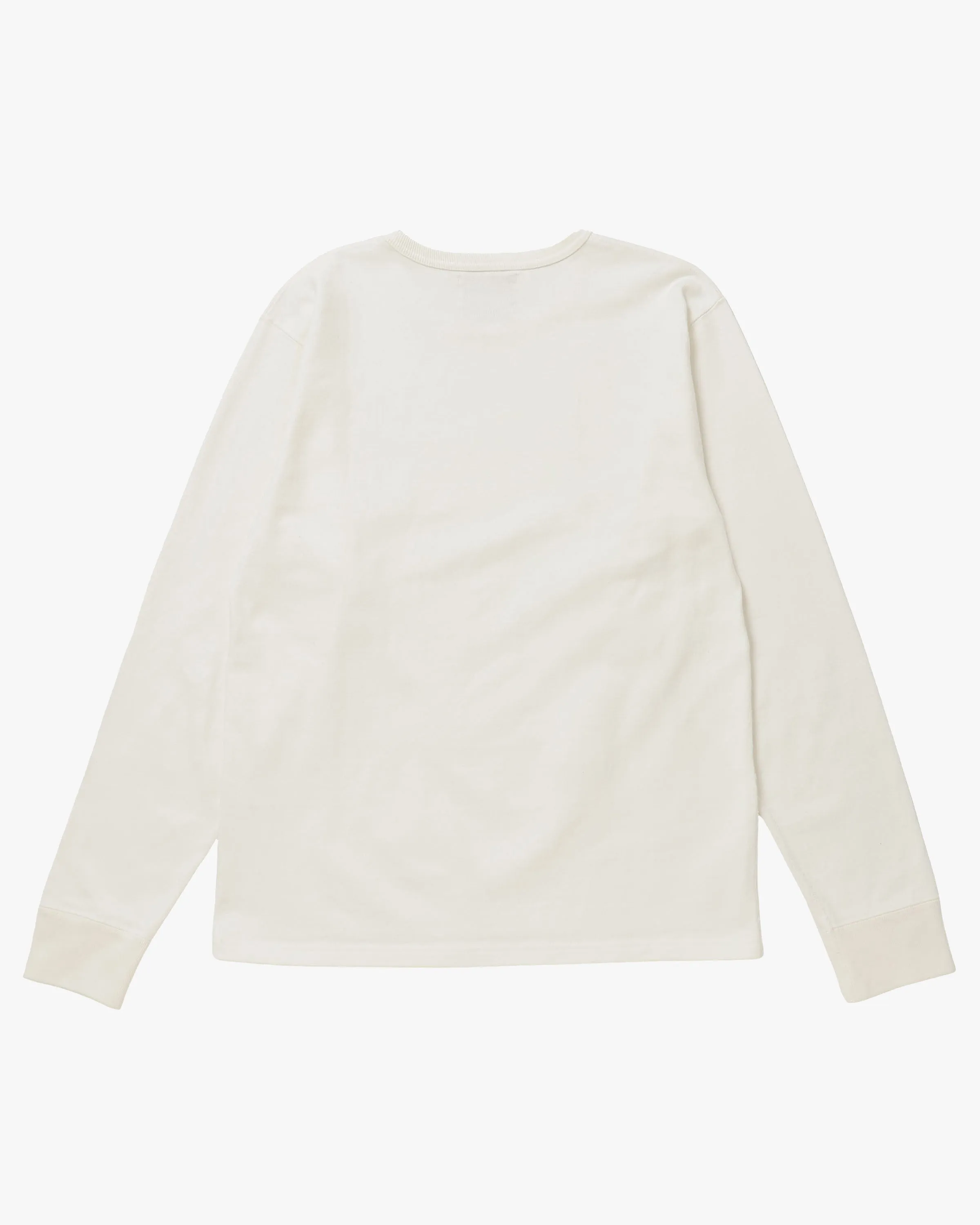 Wonder Looper 409gsm Double Heavyweight L/S T Shirt - White