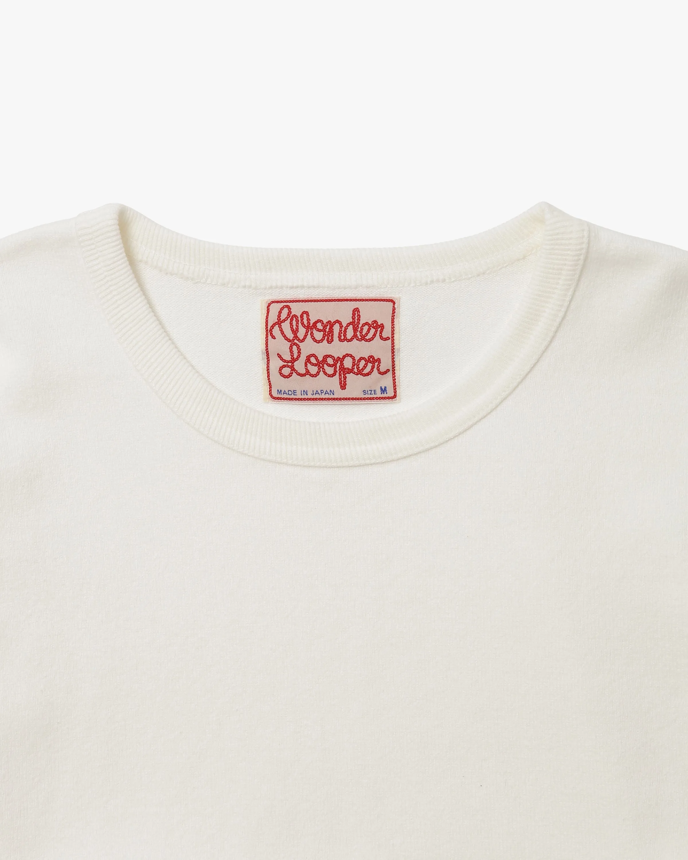 Wonder Looper 409gsm Double Heavyweight L/S T Shirt - White