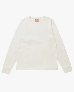 Wonder Looper 409gsm Double Heavyweight L/S T Shirt - White