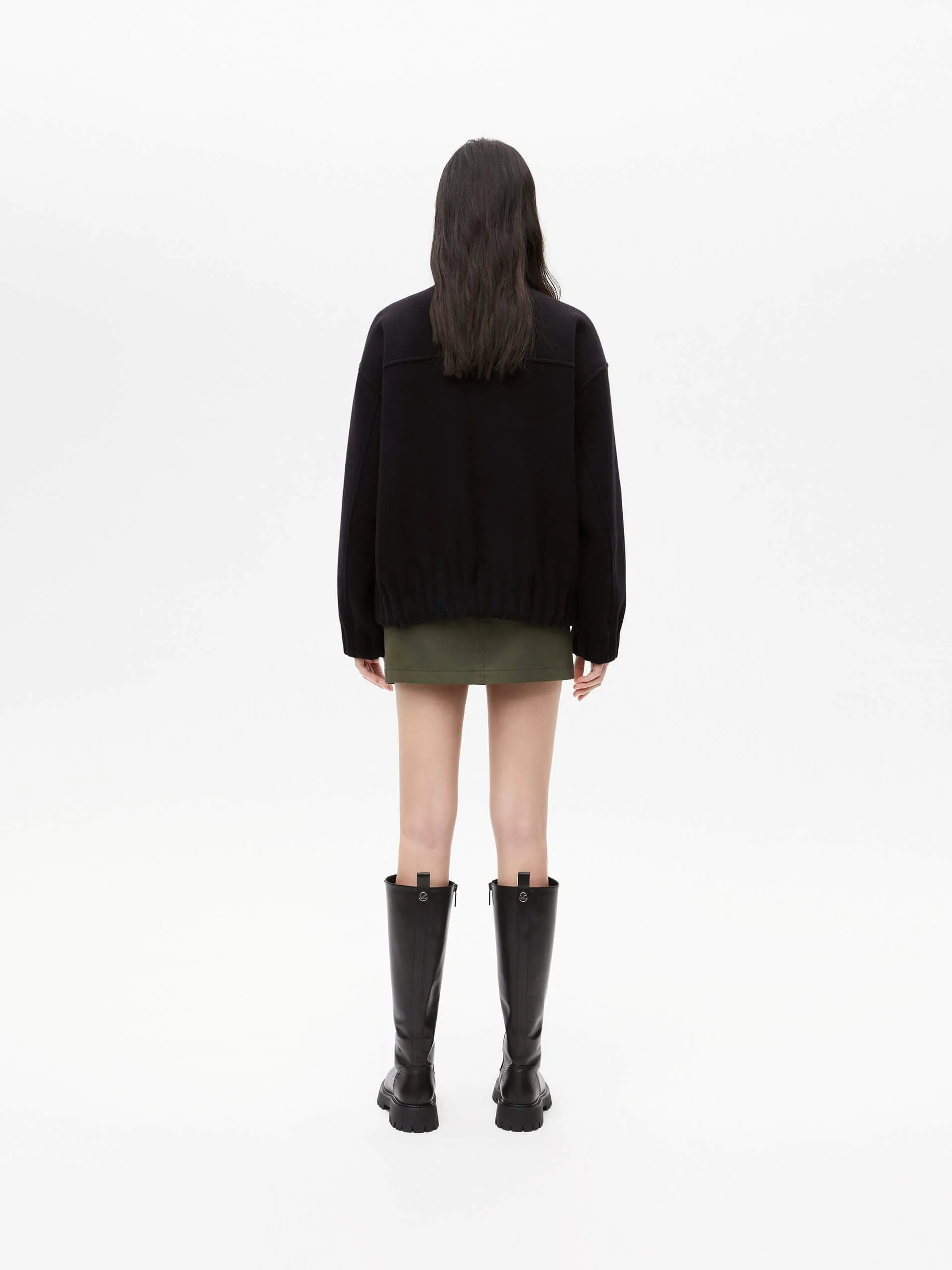 Wool Blend Zipper Jacket