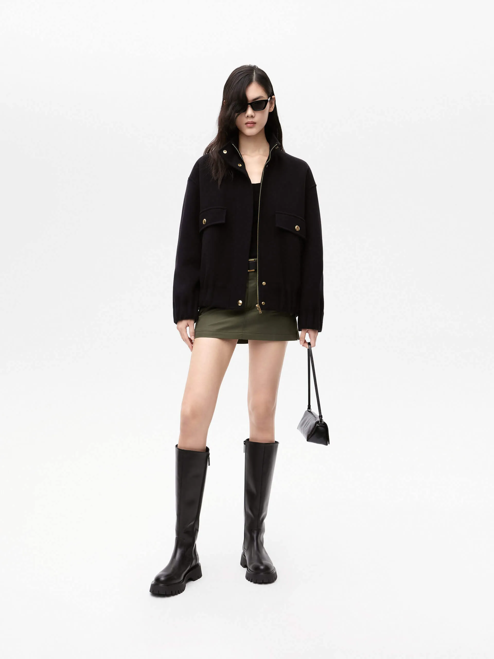 Wool Blend Zipper Jacket