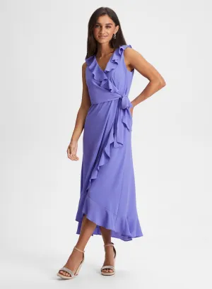 Wrap Style Ruffle Dress