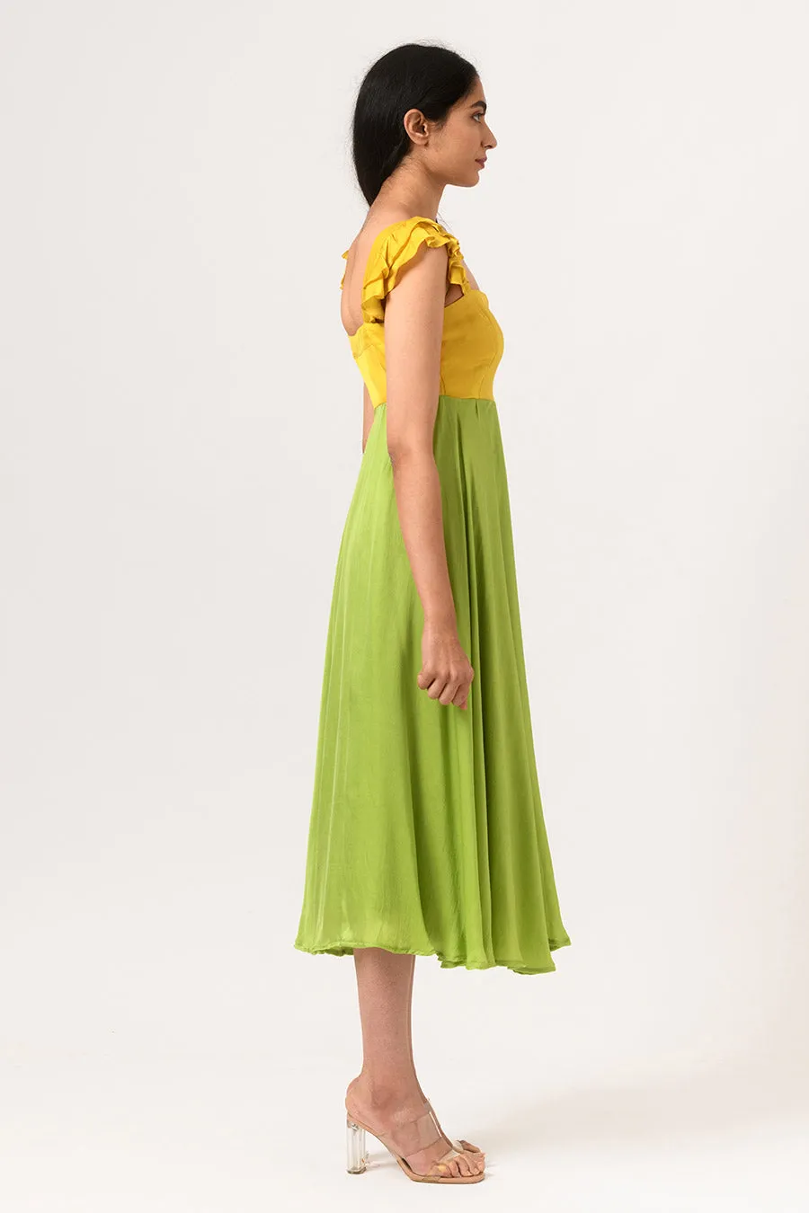 Yellow-Green Umbrella Dress